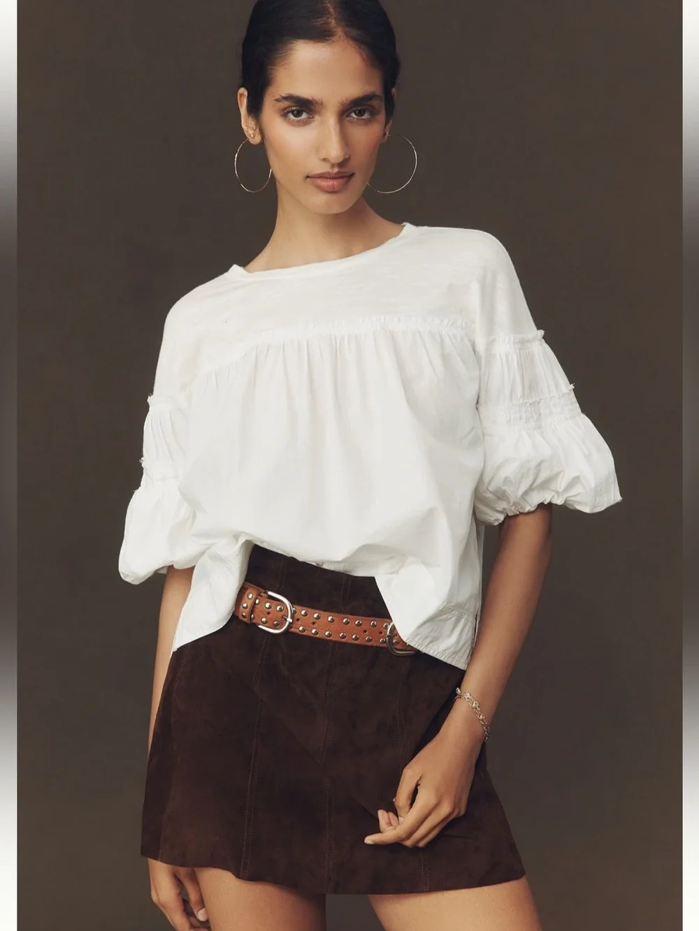 Anthropologie Pilcro reworked ruffle sleeve top - Picture 1 of 6
